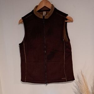Prana Brown Fleece Vest Size M B112